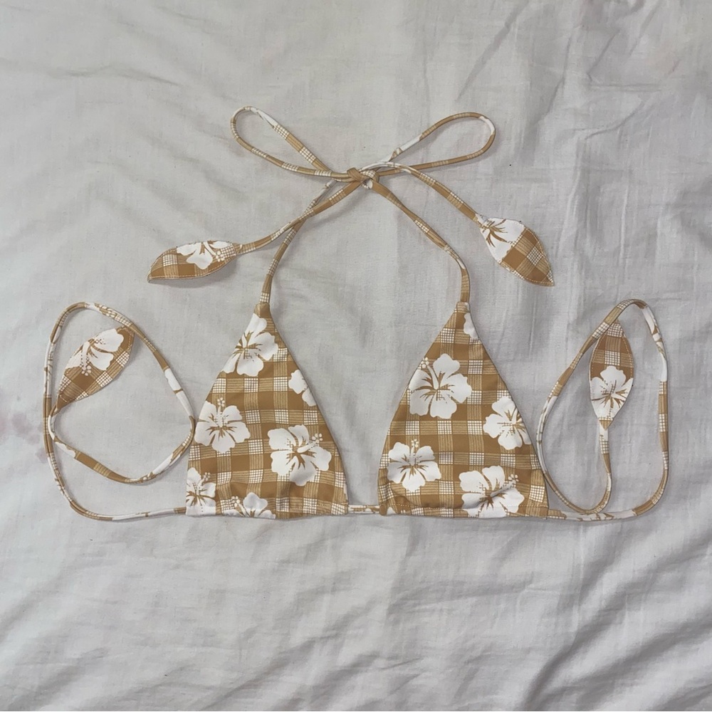 ❌SOLD - Benoa Medium Honey Palaka Bikini Top